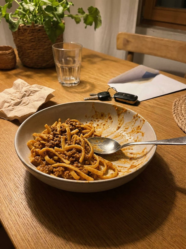 Kundenfoto: zubereitete Pasta Bolognese aus der NutriBox